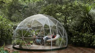 Dome, Biome, Dome, Botany, Greenhouse, Garden, Plant community, Tree, Botanical garden, Plant,