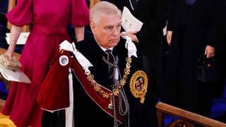 Prince Andrew, Duke of York during the Coronation of King Charles III and Queen Camilla