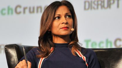 Anjula Acharia at a conference