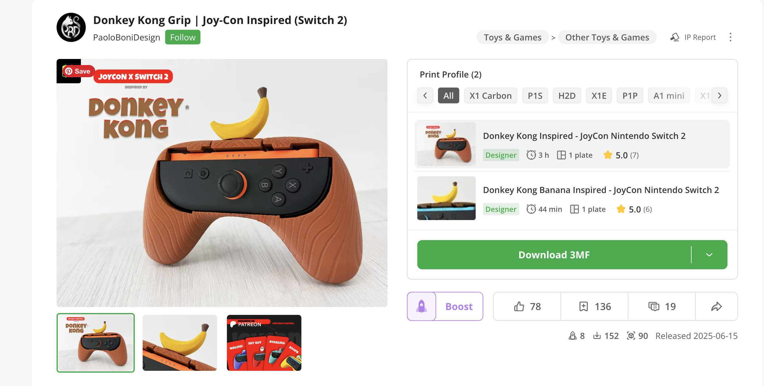 3D printed Switch 2 grips