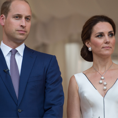 Prince William, Duke of Cambridge and Catherine, Duchess of Cambridge attend the Queen's Birthday Garden Party at the Orangeryeduring an official visit to Poland and Germany on July 17, 2017 in Warsaw, Poland.