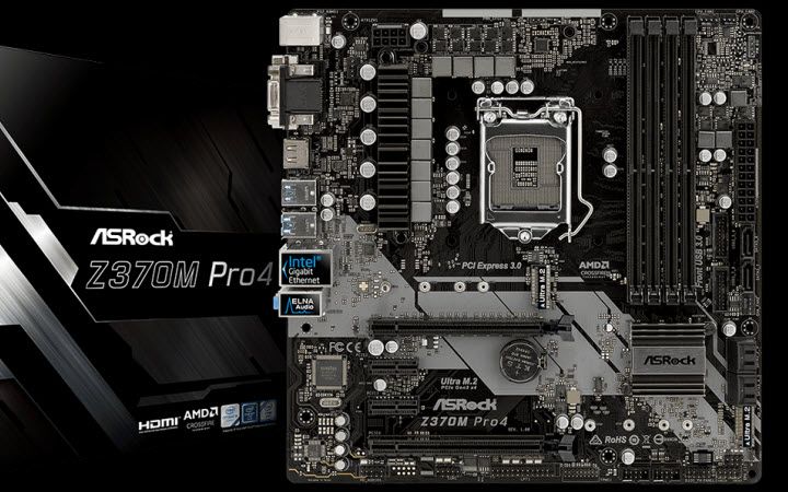 CPU ASRock H370M Pro4 + i7 9700K + 16GB ASRock H370M Pro4 LGA 1151 (300 Series) Intel H370 Micro ATX