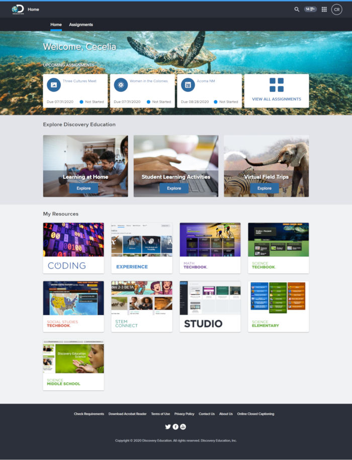 Discovery Education Experience screenshot