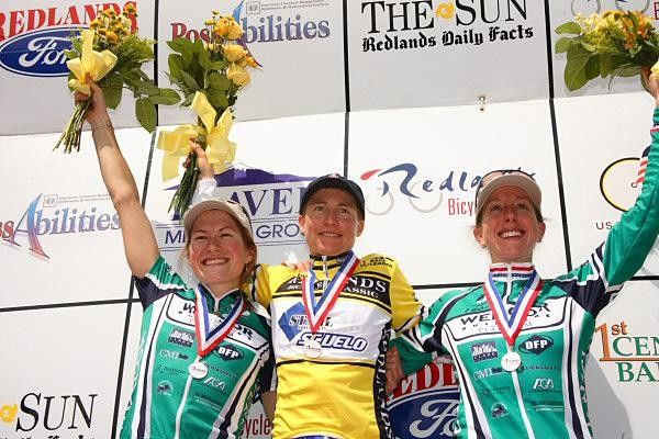 Overall podium (L-R): Mara Abbott (Webcor), Amber Neben (STAHL/SC Velo)