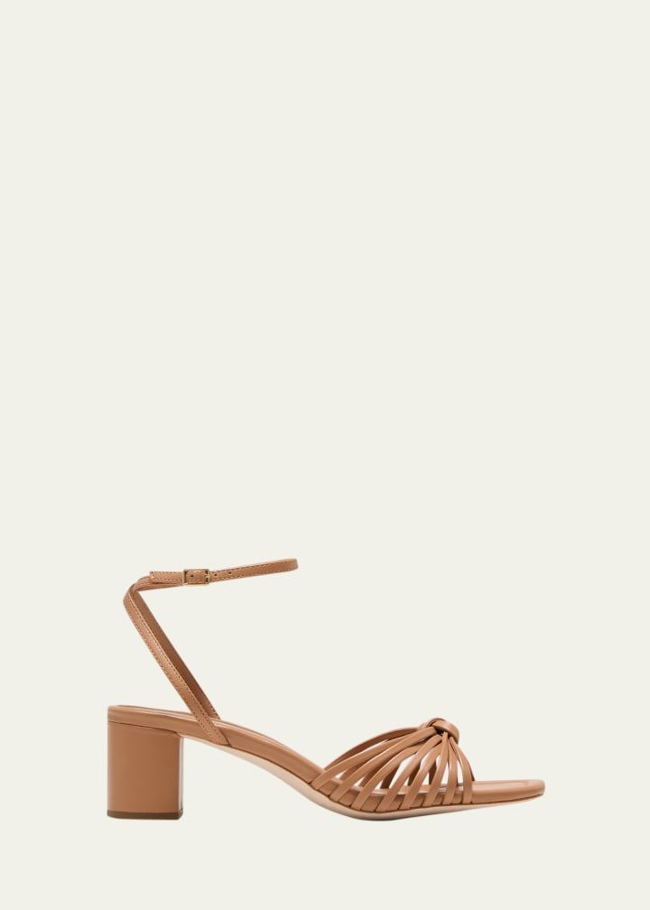 Olivia Leather Knot Block Heel Sandals