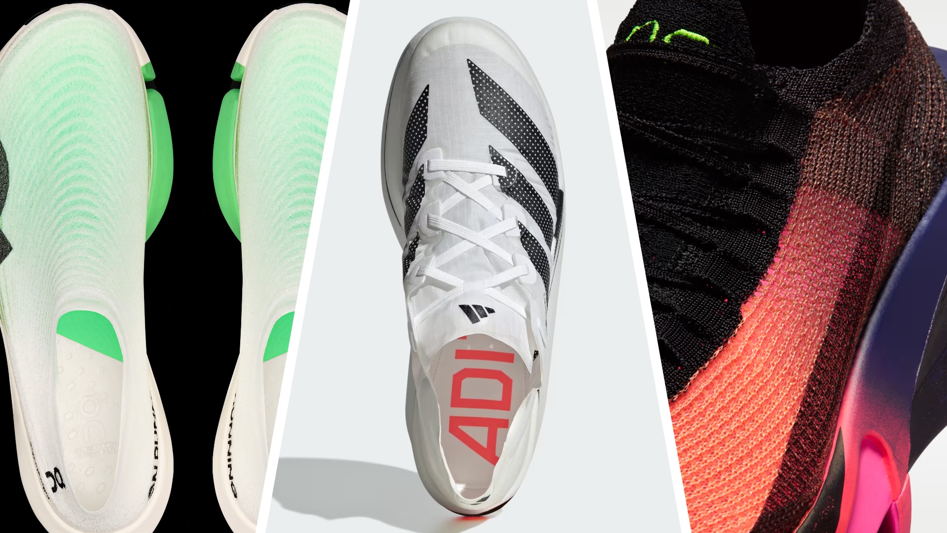 Marathon shoes from On, Adidas and Nike