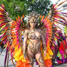 Rihanna wears a Carnival outfit in Barbados