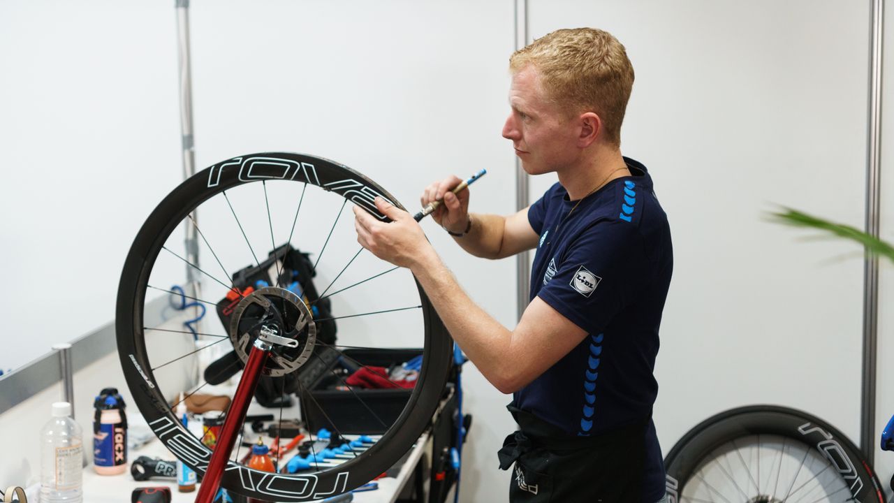 Glueing tubs forms a large part of the pro-tour mechanic's day-to-day life