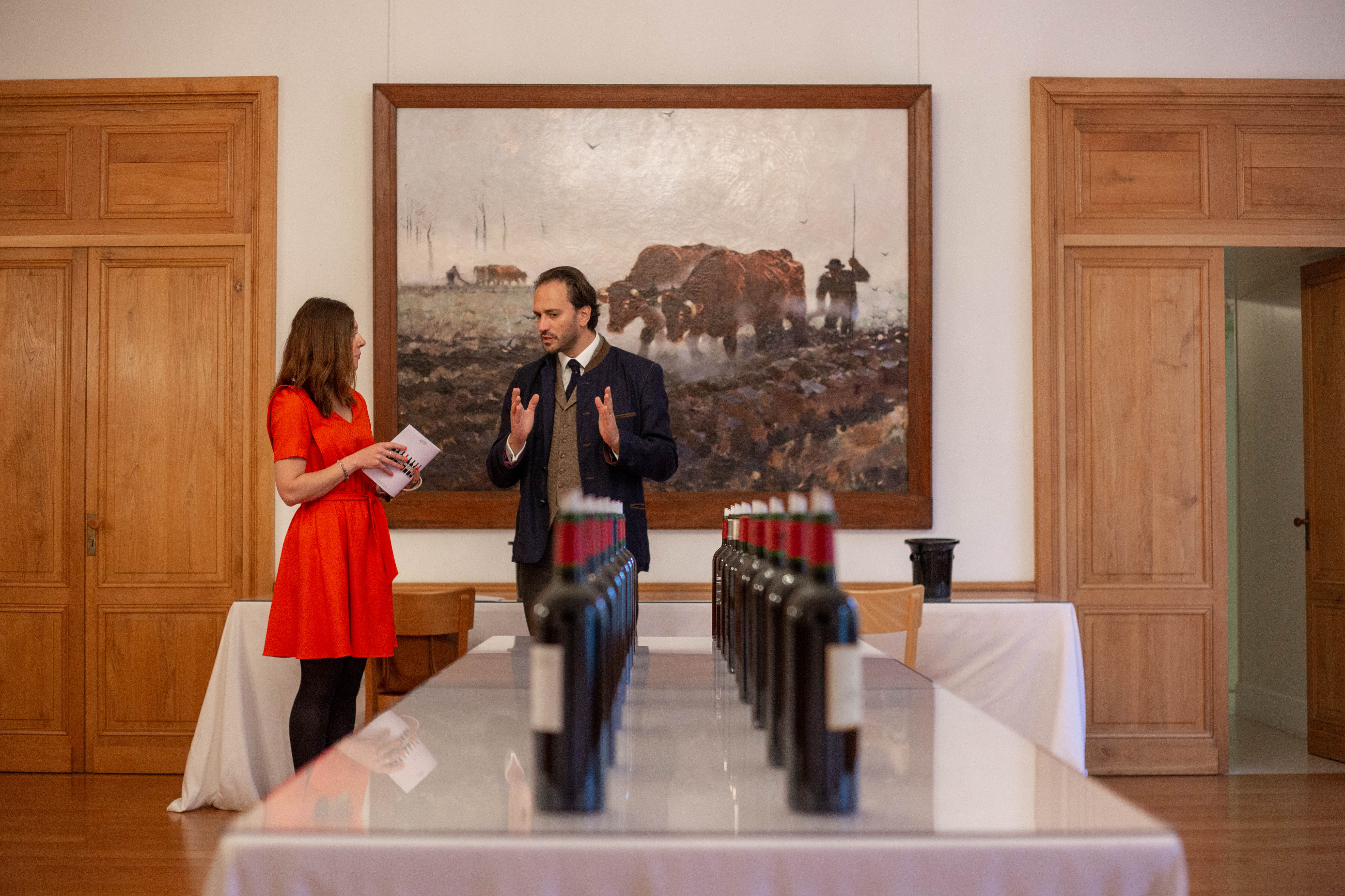 Talking to Edouard Moueix at the Jean-Pierre Moueix tasting in Libourne