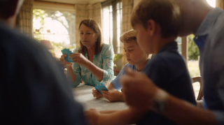 Carole Middleton playing cards with Prince George, Prince Louis and Prince William