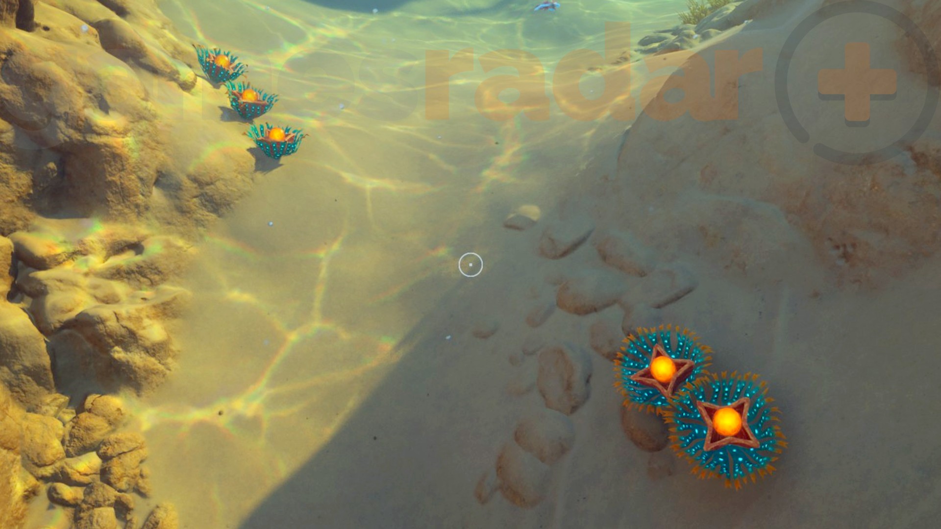 Five Lucifer Rotsacs sit on the ocean floor in Subnautica 2.