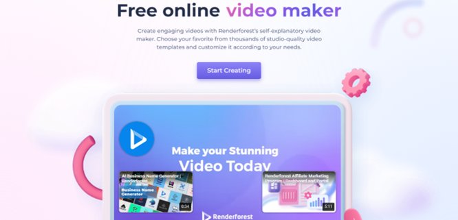 Website screenshot for Renderforest