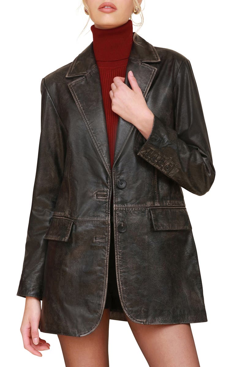 Oversize Leather Blazer