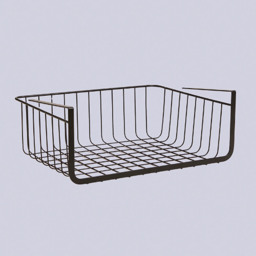 A wire under shelf hanging basket