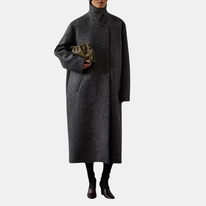 Image of grey funnel neck coat