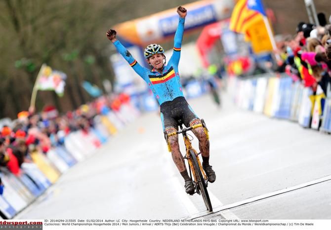 Thijs Aerts (Belgium) wins the junior cycl-cross Worlds