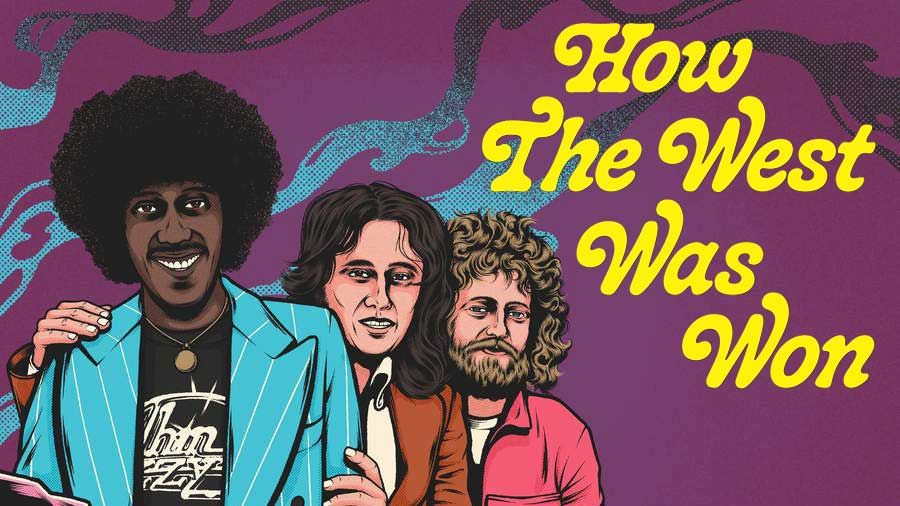 An illustration of Thin Lizzy alongside the words &quot;How The West Was Won&quot;