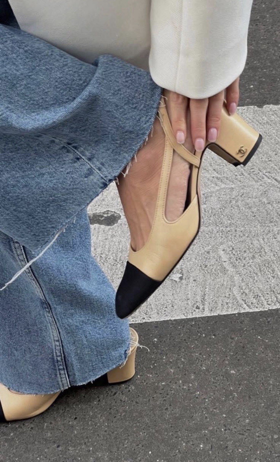 Chanel Beige Leather Slingback Pumps Eu40.5 Bnib ***rare Size to Find***