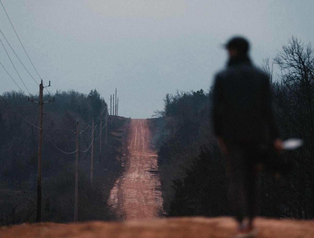 A charred landscape next to dirt roads in Oklahoma where thousands of riders would have passed on gravel rides