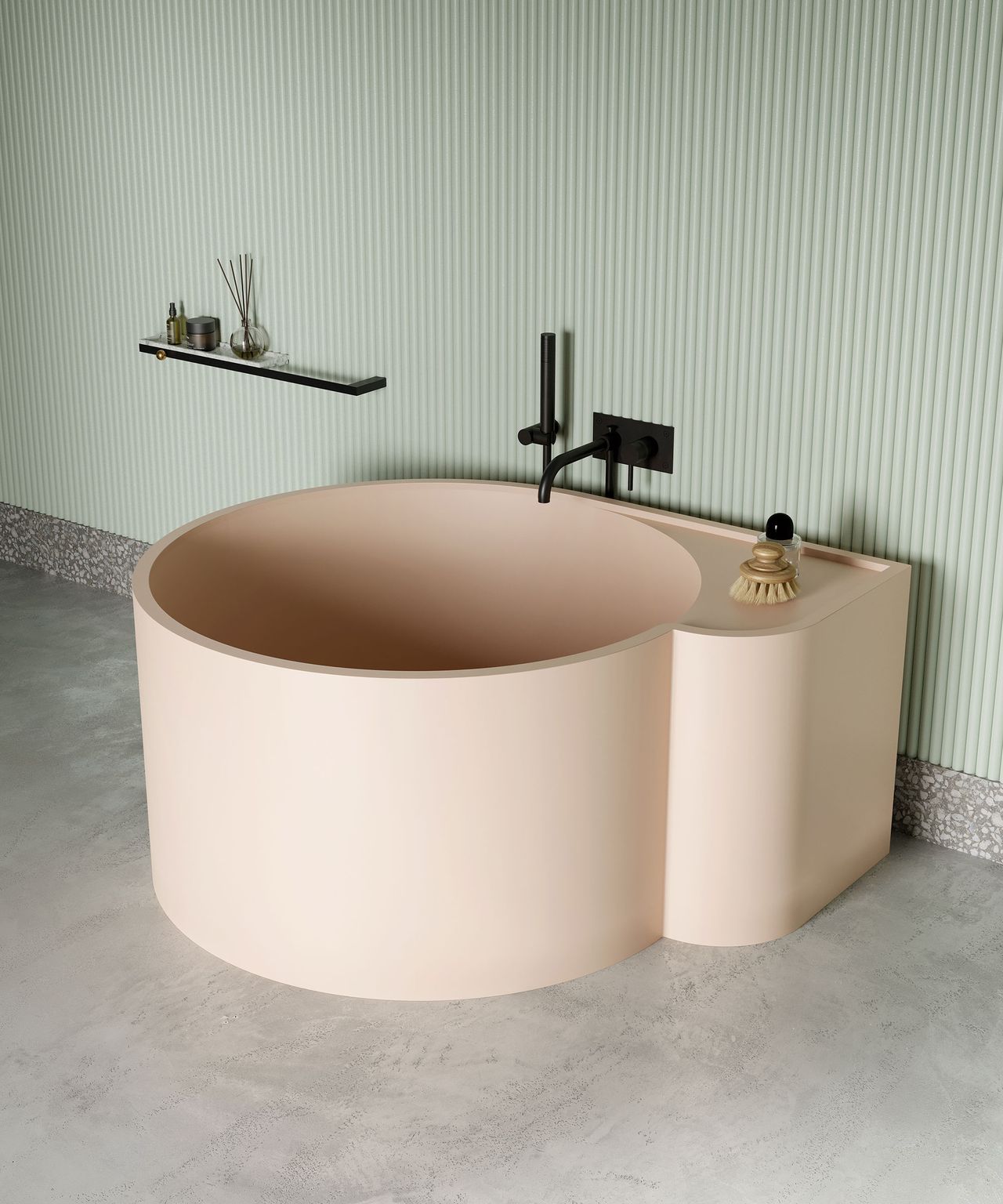 Shower ideas with a round bathtub