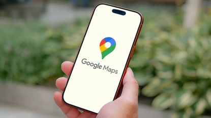 Google Maps logo on an iPhone 17 Pro