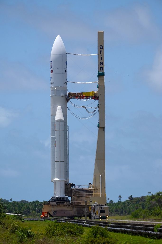 a large rocket on a launch pad