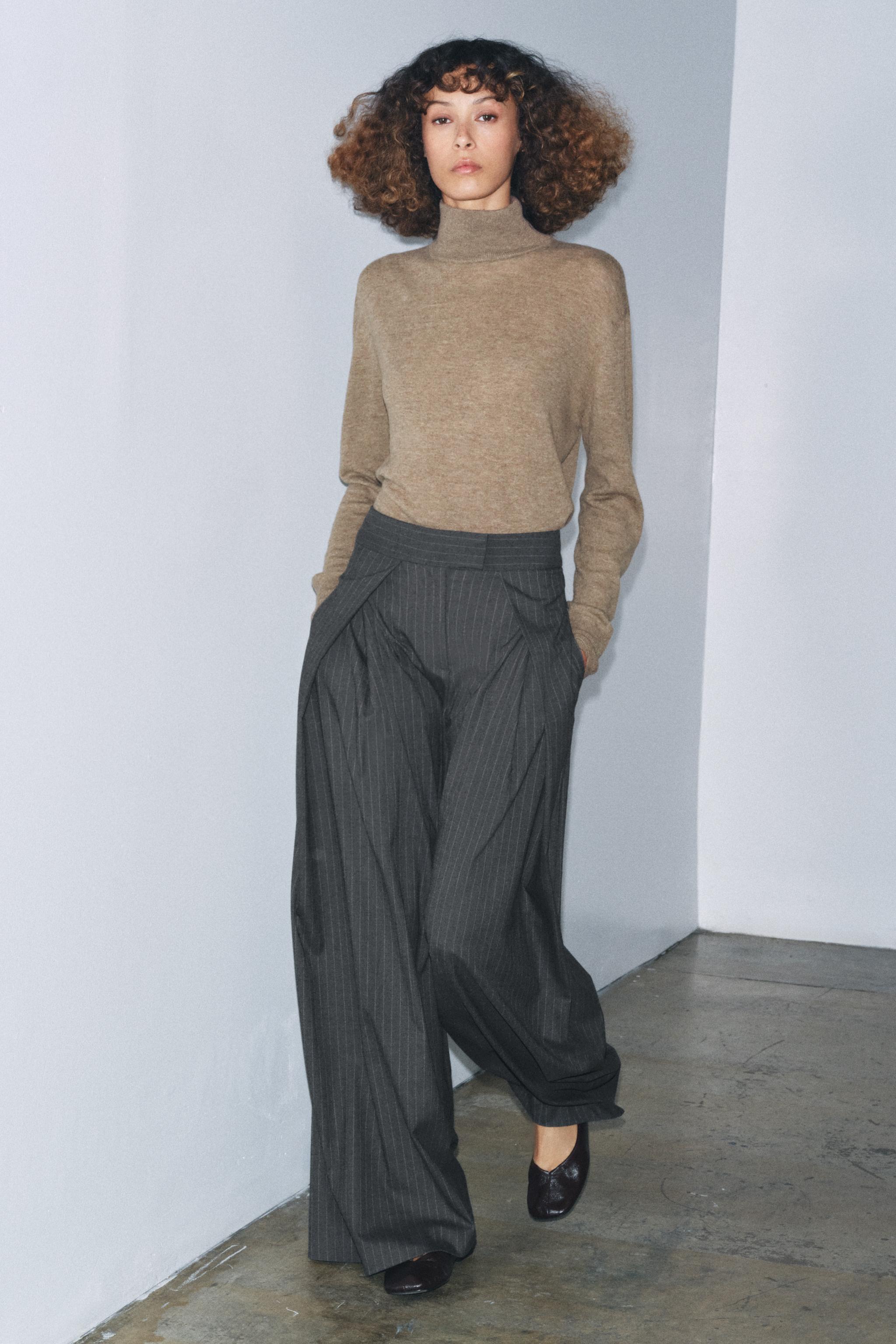Zw Collection Pinstripe Pleated Pants