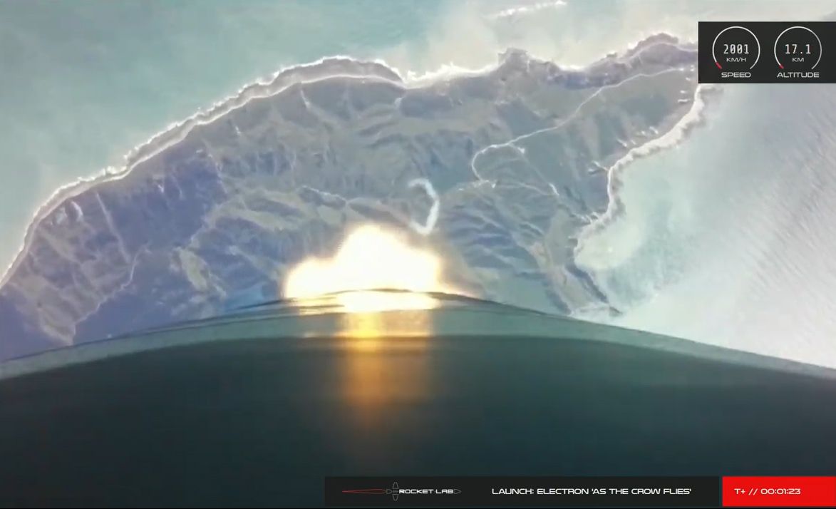 A Rocket Lab Electron booster launches the small Palisade satellite in orbit for satellite operator Astro Digital.