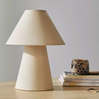 a linen table lamp