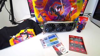 Zotac RTX 4070 Ti Across the Spider-Verse themed graphics card and included merch