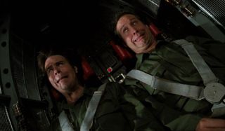 Spies Like Us Dan Aykroyd and Chevy Chase undergoing G-force tests