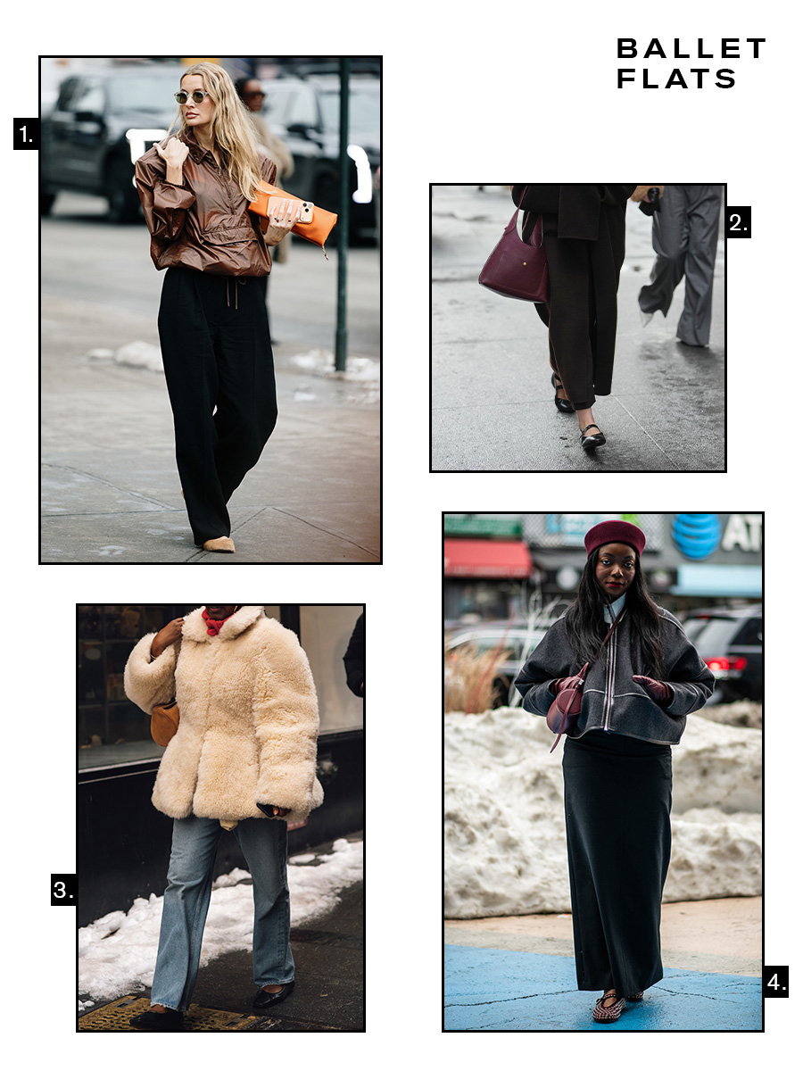 NYFW Street Style 2026 Shoe Trends: Ballet Flats