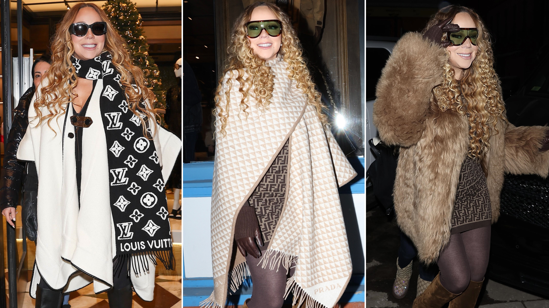 Mariah Carey's first weekend in Aspen featured multiple statement designer coats