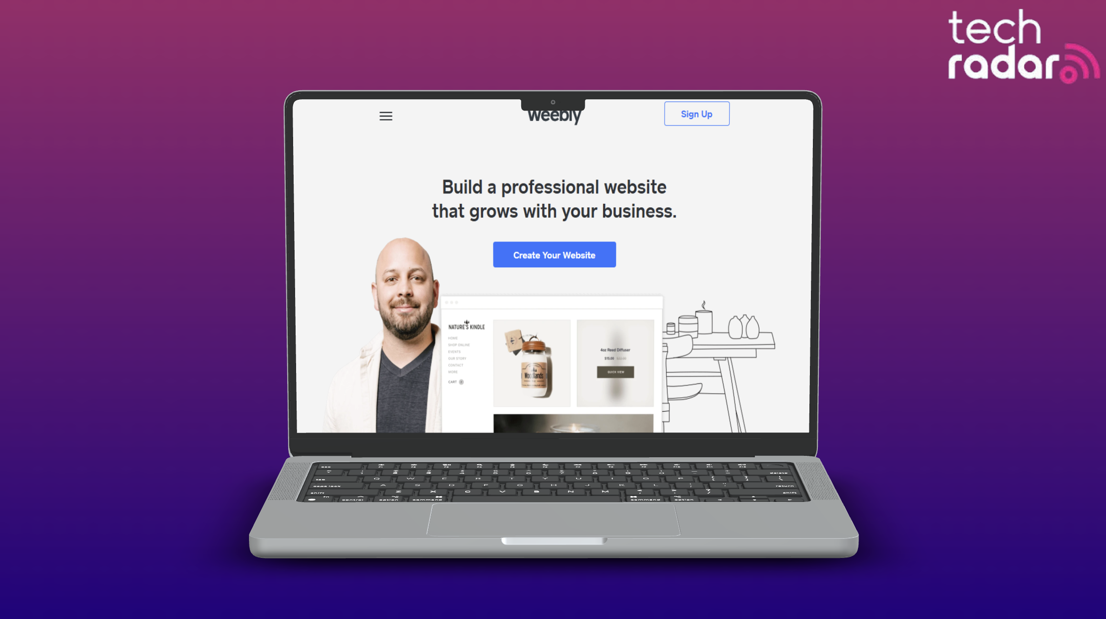 Weebly website builder being used on a macbook