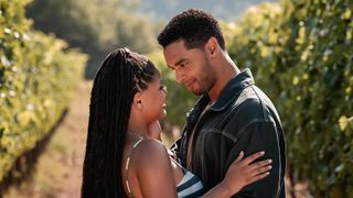 Halle Bailey as Anna and Regé-Jean Page as Michael in "You, Me & Tuscany" film (2026)