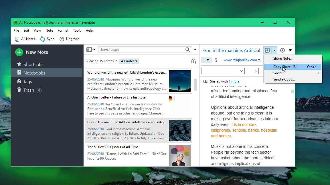Evernote is perfect for putting all your research materials in one place