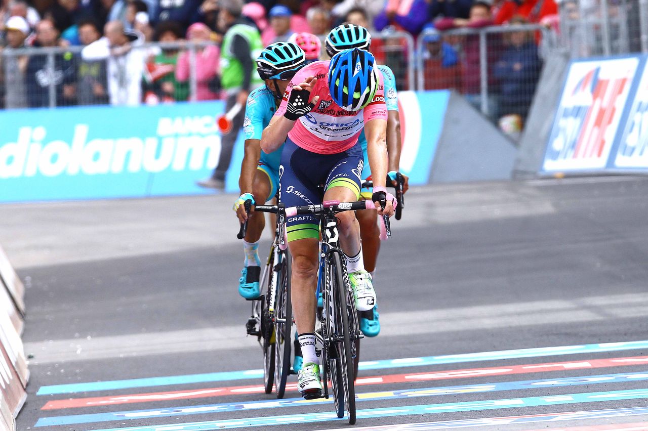 Simon Clarke (Orica-GreenEdge) said goodbye to his maglia rosa today