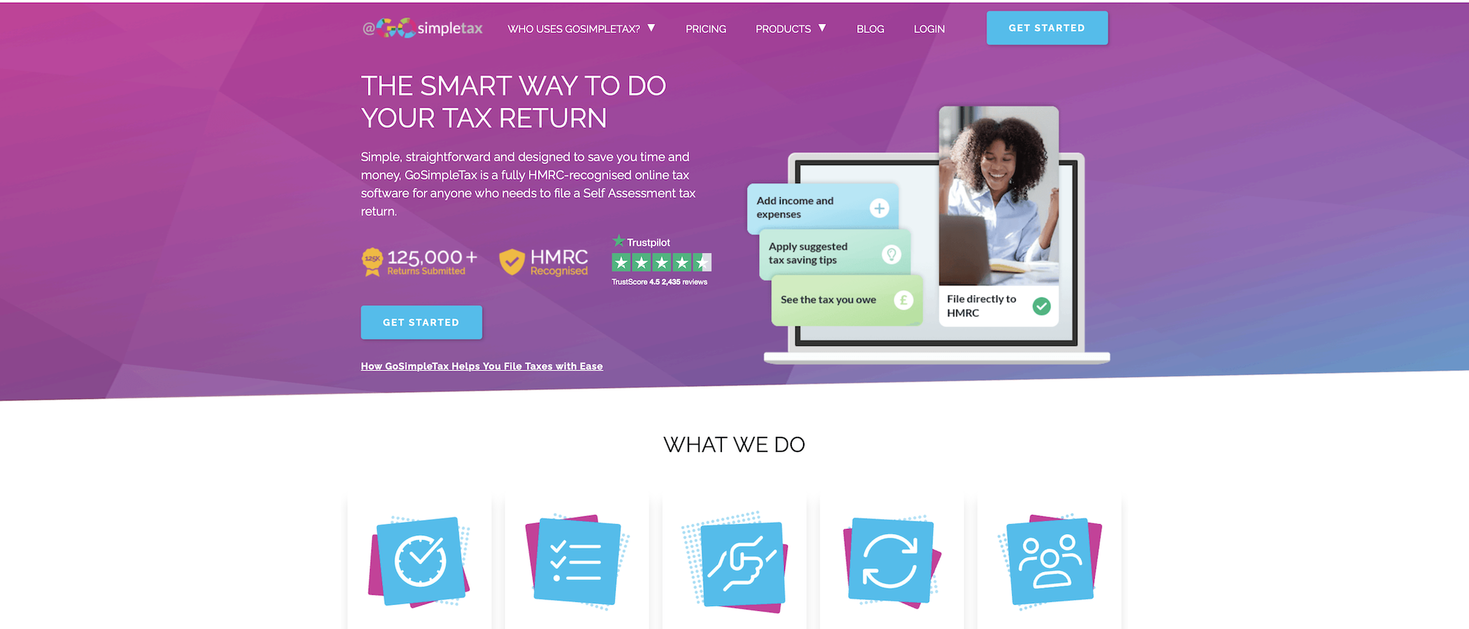 GoSimpleTax website screenshot