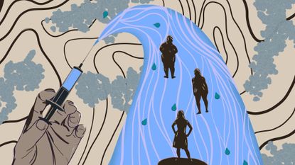 GLP-1s causing weight loss conceptual image