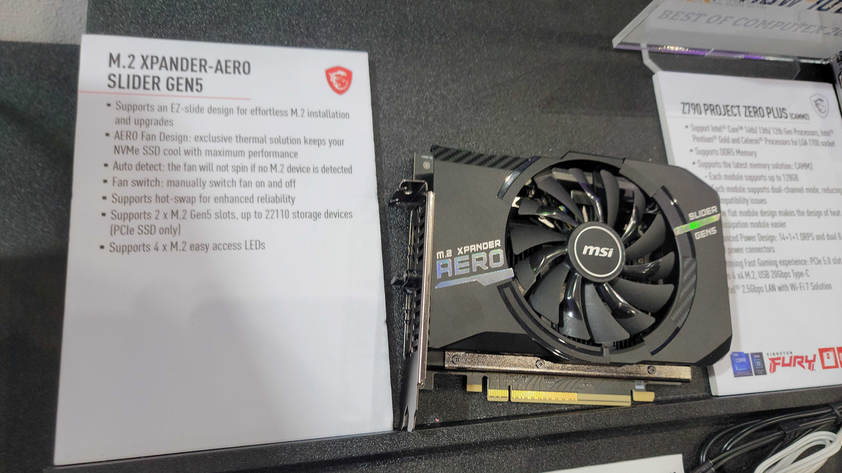 MSI's M.2 add-in card looks like a GPU, sports two hot-swap PCIe