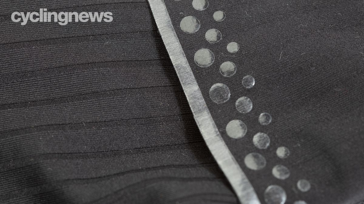 Assos Equipe RS Spring Fall Jacket Targa detail of gripper material on the inside of the sleeves