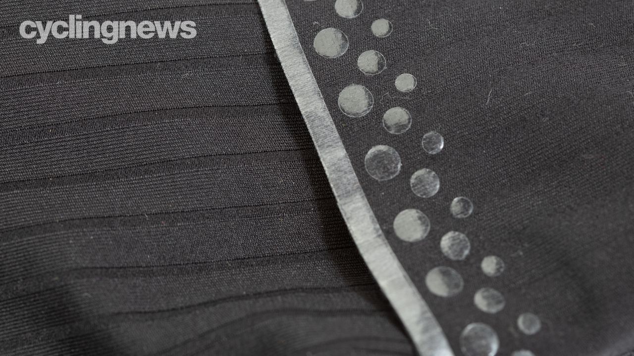 Assos Equipe RS Spring Fall Jacket Targa detail of gripper material on the inside of the sleeves