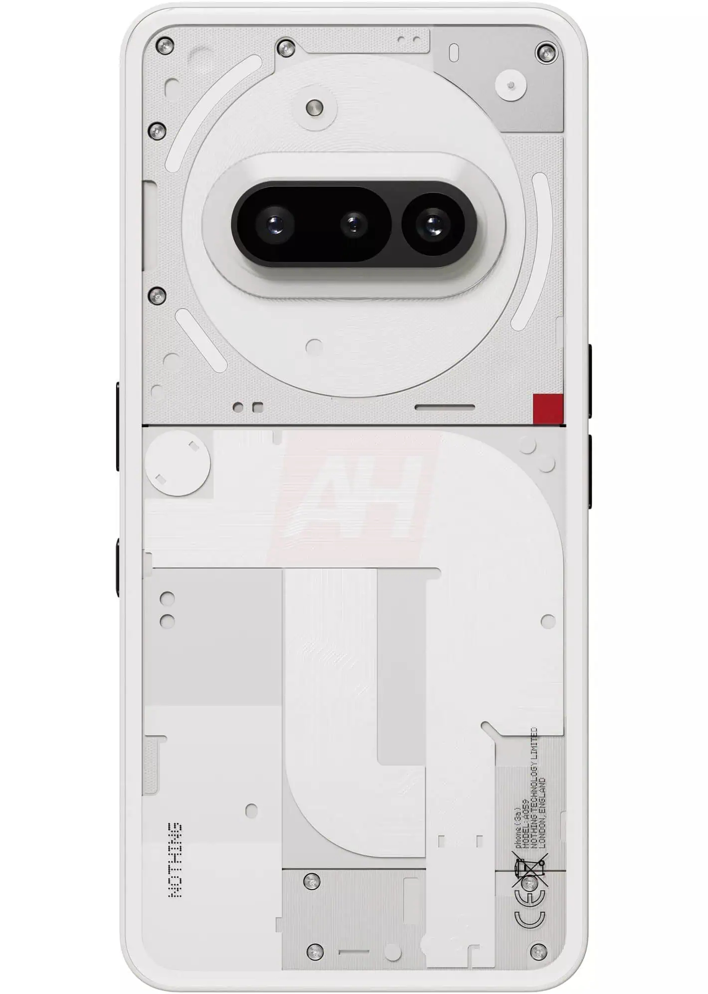 The rear panel of the Nothing Phone 3a