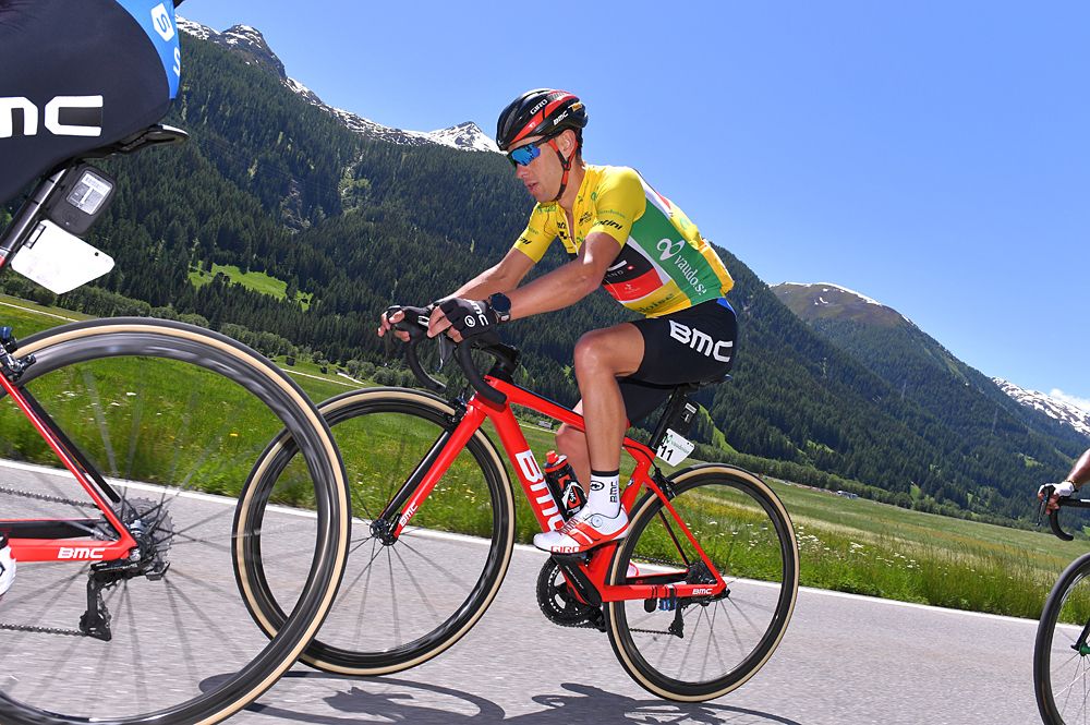 Overall leader Richie Porte (BMC) during stage 6 at Tour de Suisse