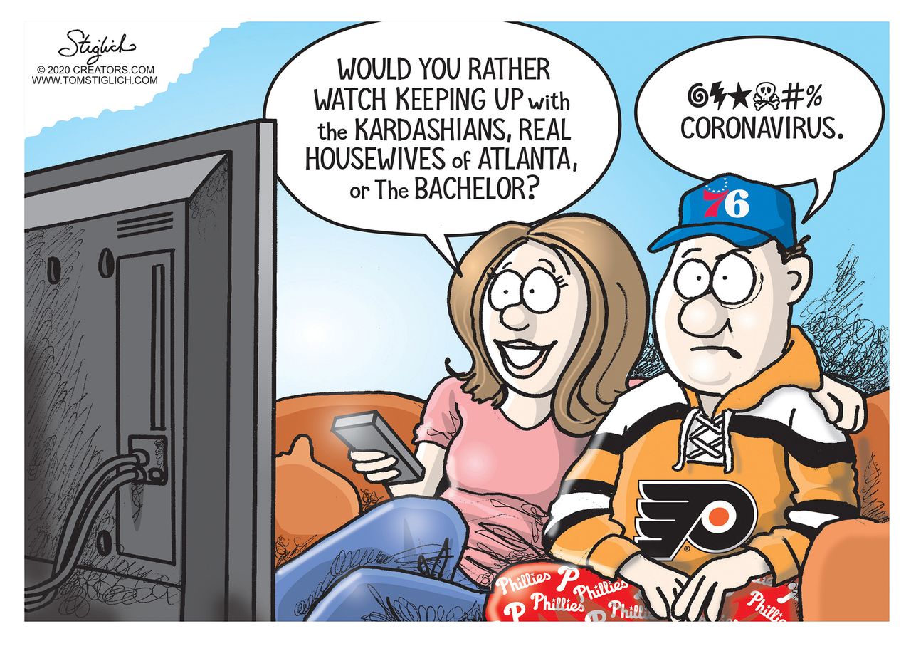 Editorial Cartoon U.S. TV shows Kardashians Real Housewives coronavirus news media