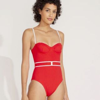Solid & Striped The Spencer Ribbed One Piece