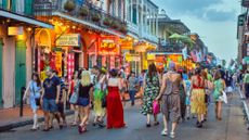 A general view of Bourbon Street in New Orleans