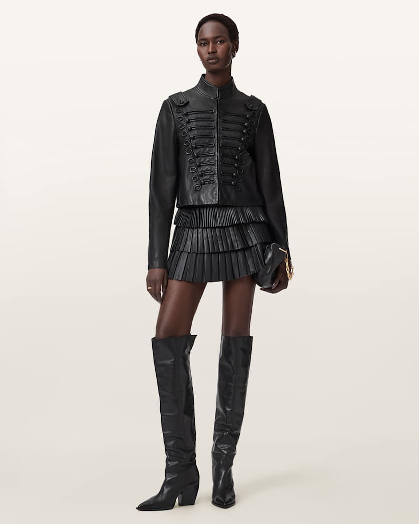 Rummy Cropped Leather Jacket