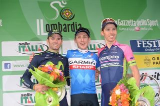 Dan Martin tops the podium with Alejandro Valverde and Rui Costa