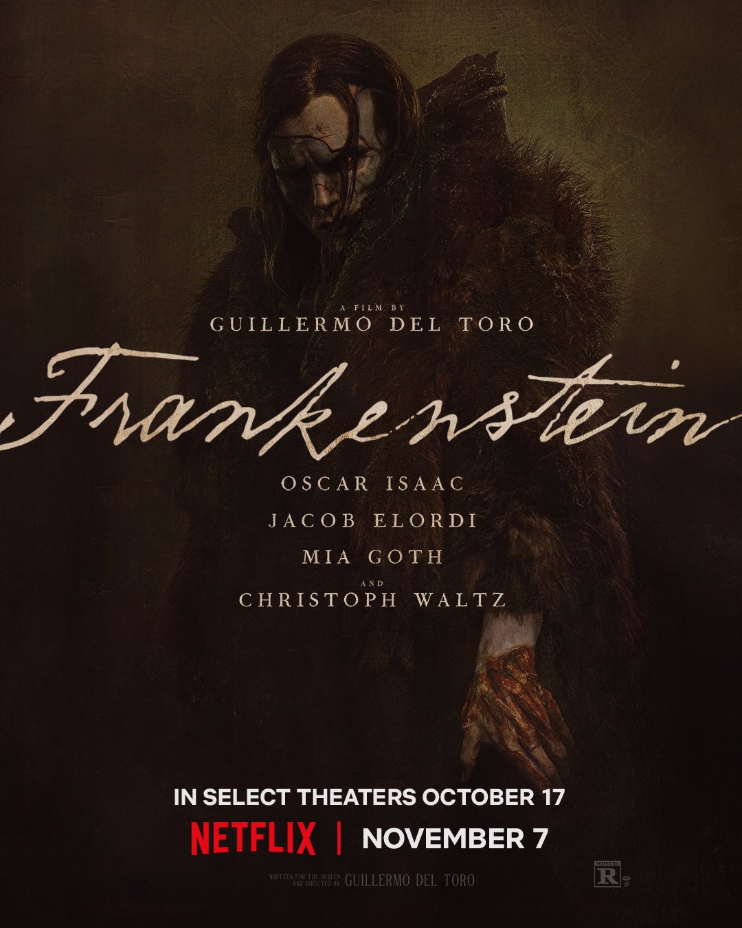 Netflix&#039;s poster for Guillermo Del Toro&#039;s Frankenstein